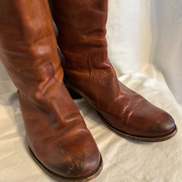 Frye Brown Leather Wide Calf Melissa Boots - Size 11 - Picture 3 of 8